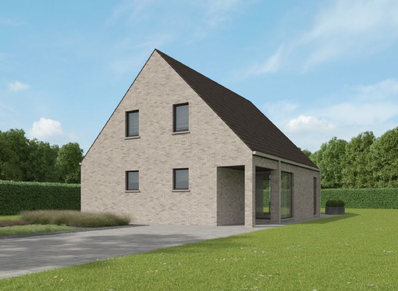 Nieuw te bouwen alleenstaande woning met vrije keuze van architectuur te Kortemark.
